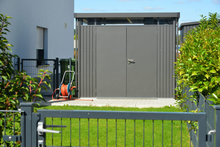 Steel gray shed — Concreting Services Toowoomba, QLD