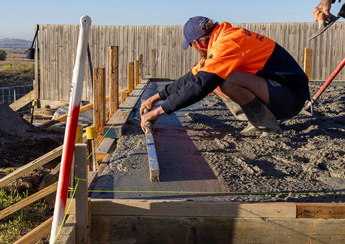 Man Working On Shed Slabs — Concreting Services Toowoomba, QLD